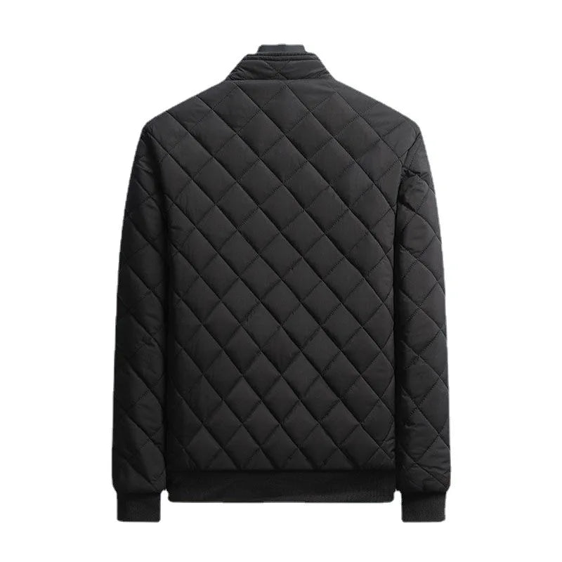 Pixel Studio Men's Slim Fit Diamond Pattern Bomber Jacket