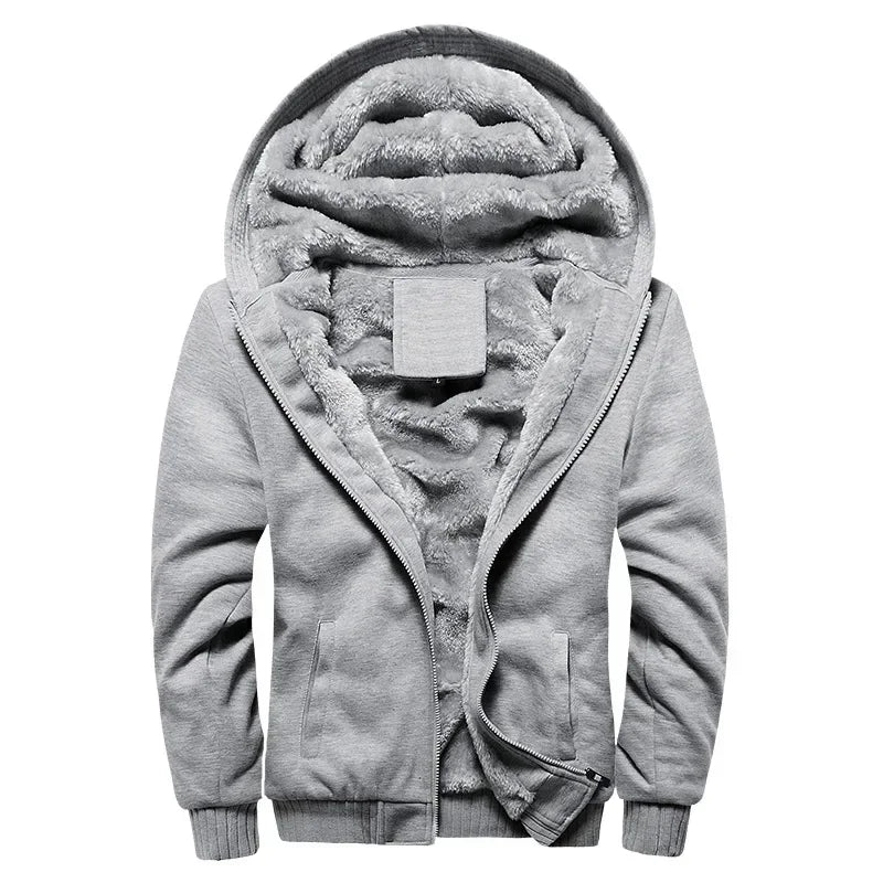 Men's Winter  Plus Velvet Fleece Hodded Jacket