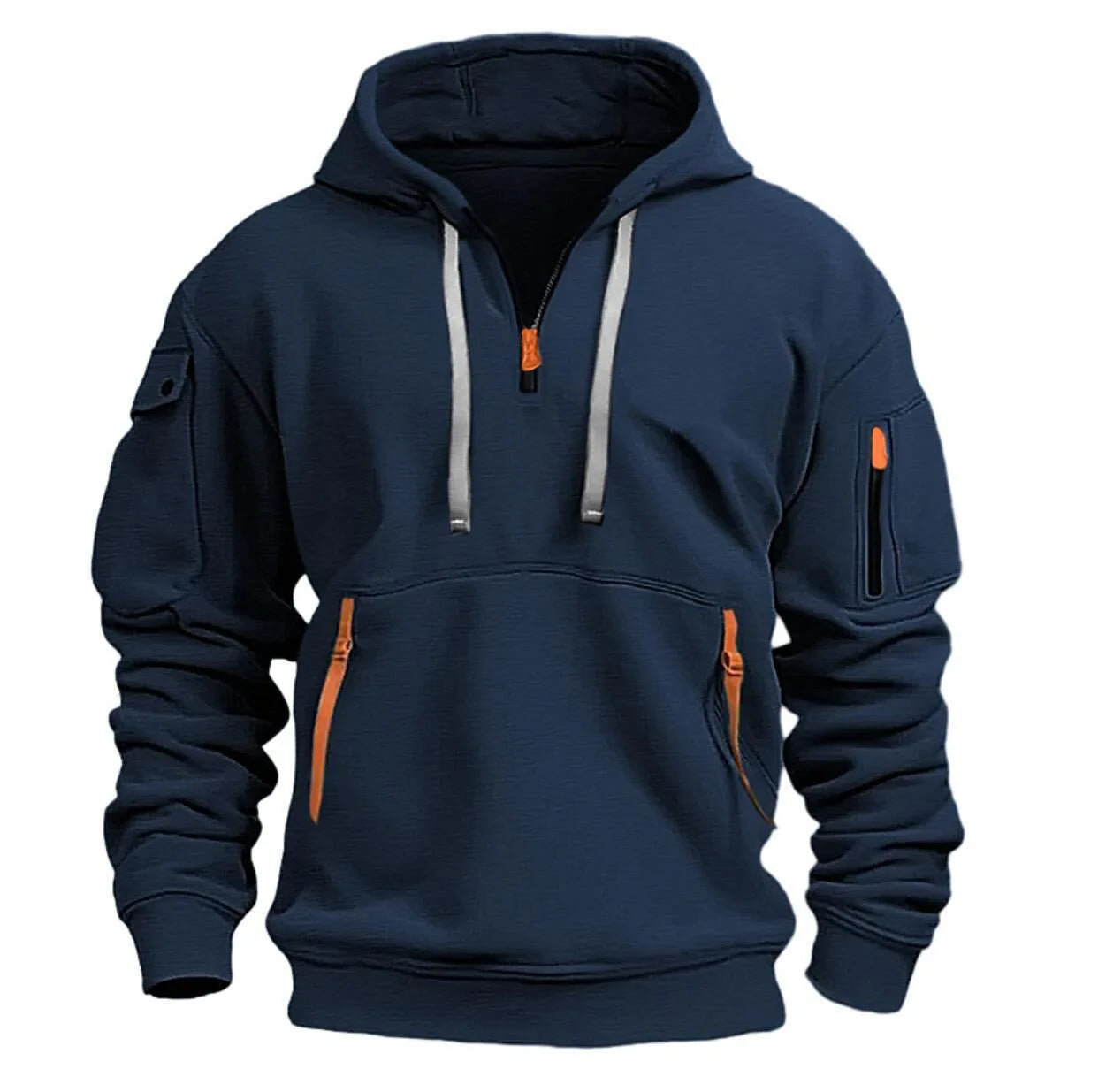 Pixel Studio Men's Solid Fleece Hooded Zip-Up Hoodie