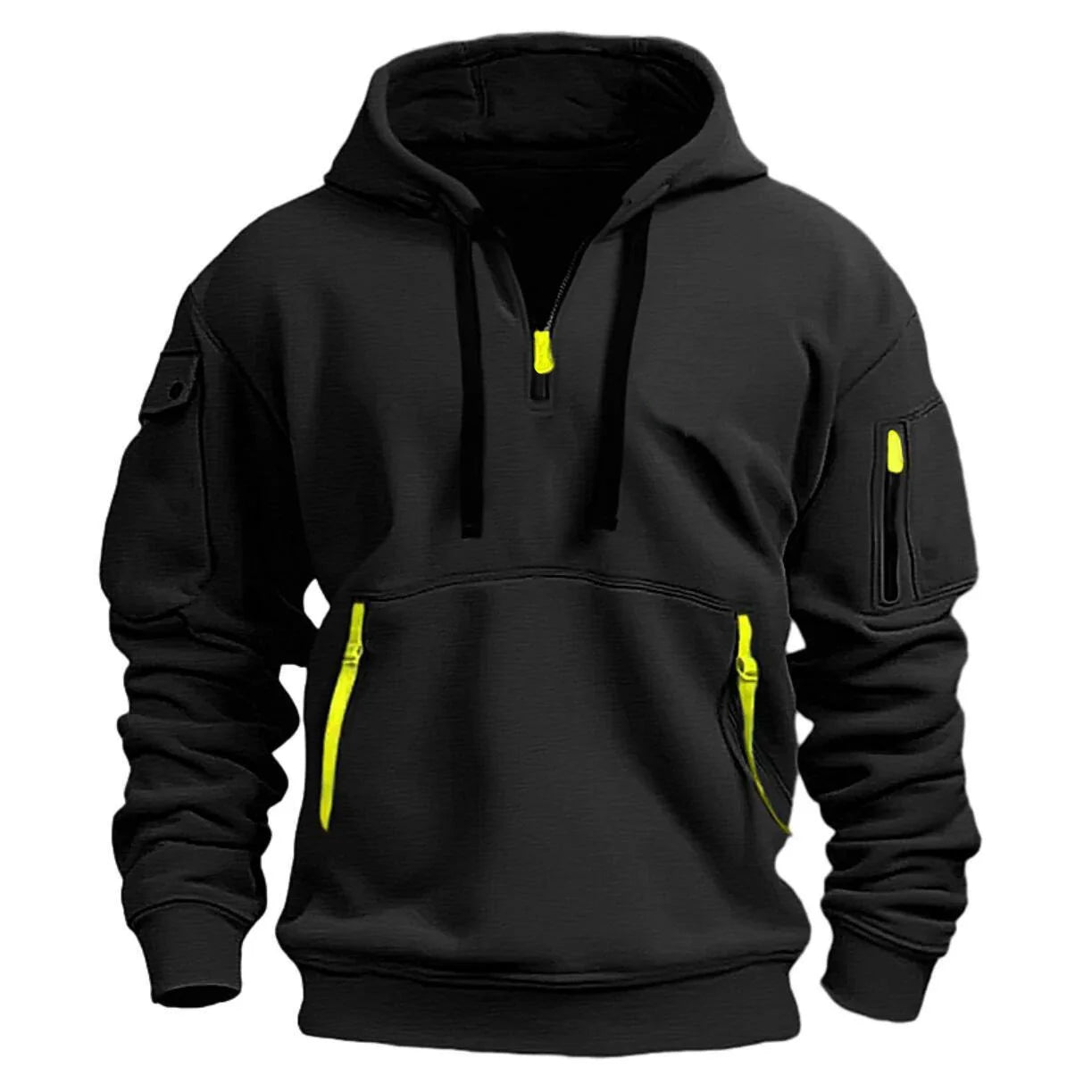 Pixel Studio Men's Solid Fleece Hooded Zip-Up Hoodie