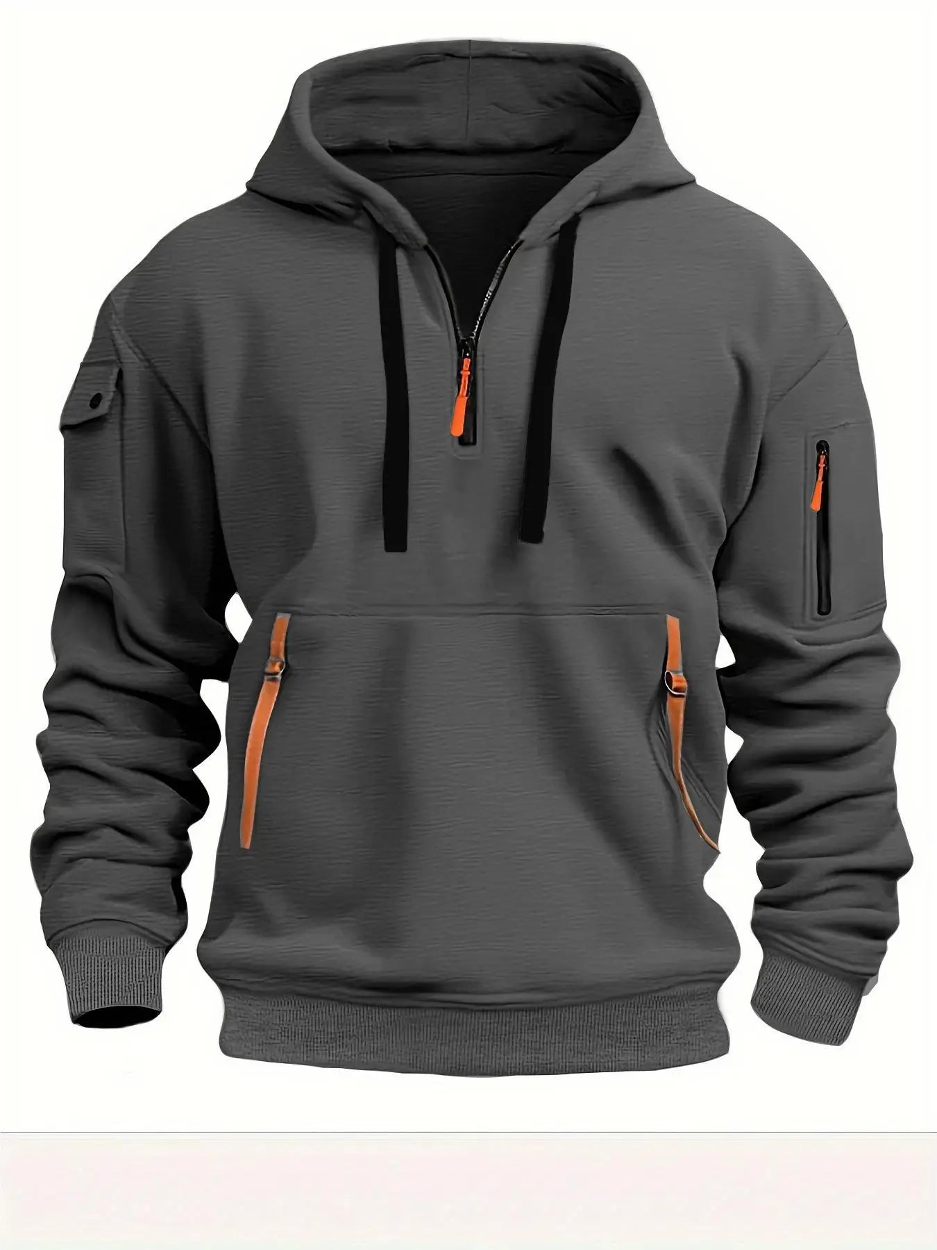 Pixel Studio Men's Solid Fleece Hooded Zip-Up Hoodie