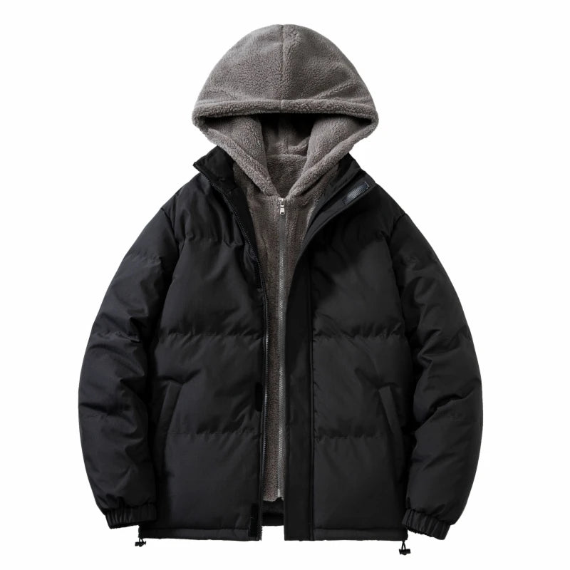 Buy Men's Hooded Breathable Padded Winter Denim Jacket