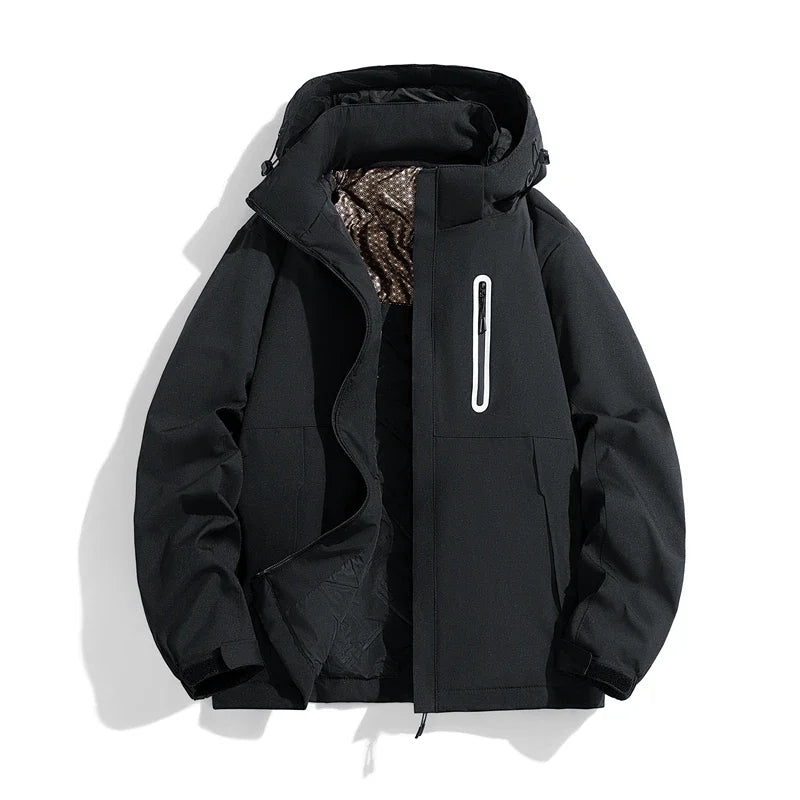 Pixel Studio Men's Hooded Denim-Style Banglore Men Winter Jacket