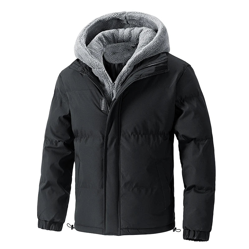 Buy Men's Hooded Breathable Padded Winter Denim Jacket