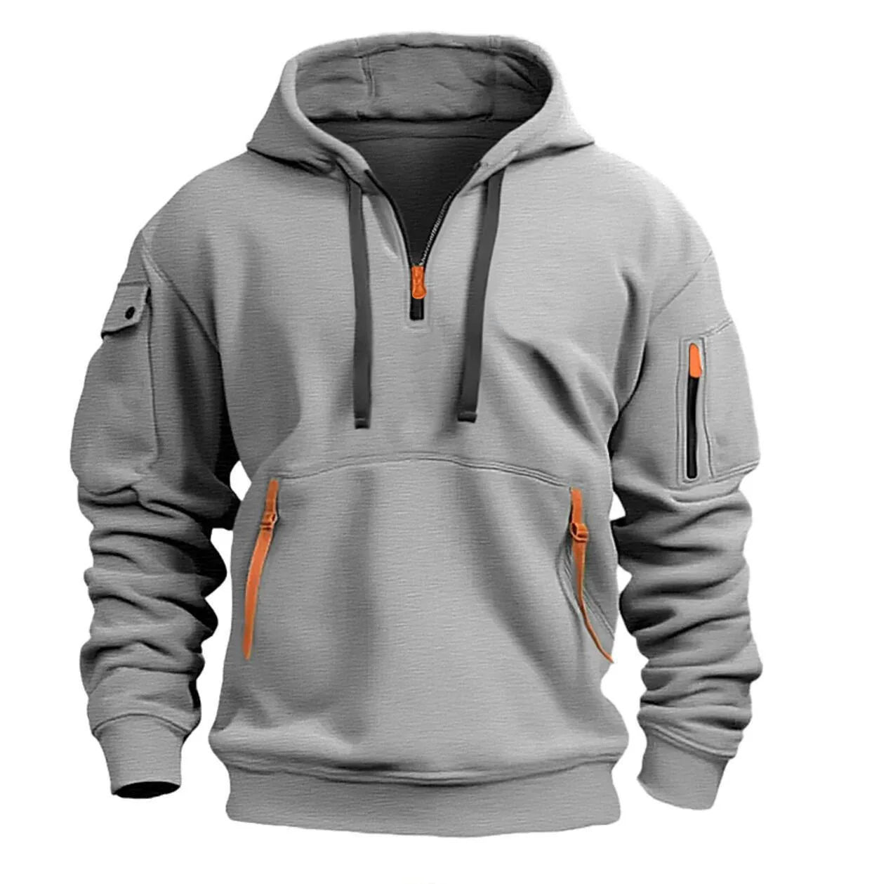 Pixel Studio Men's Solid Fleece Hooded Zip-Up Hoodie
