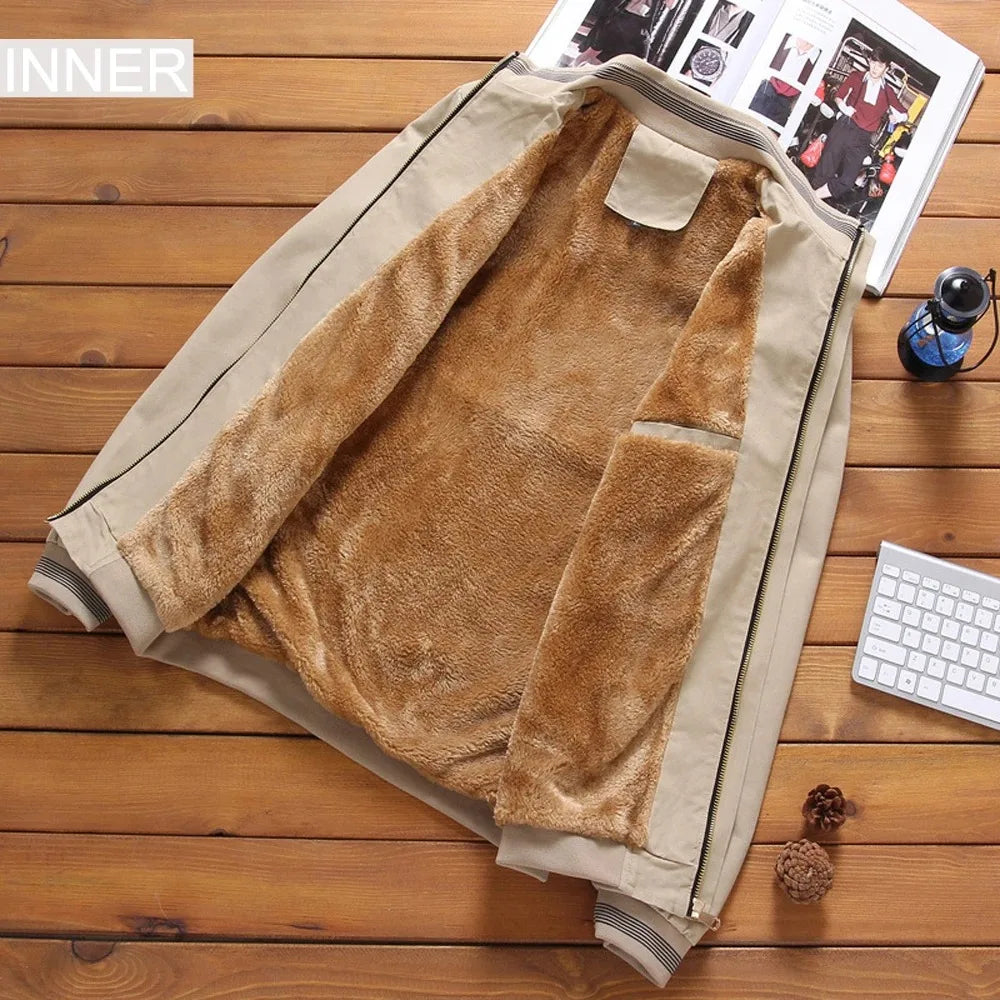 Signature Tunica Men's Fleece Thickened Aviator Jacket brown Mens